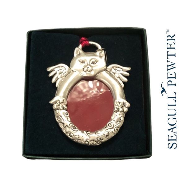 Seagull Pewter Angel Cat Photo Ornament, NWT in original box and packagi… - Picture 1 of 4